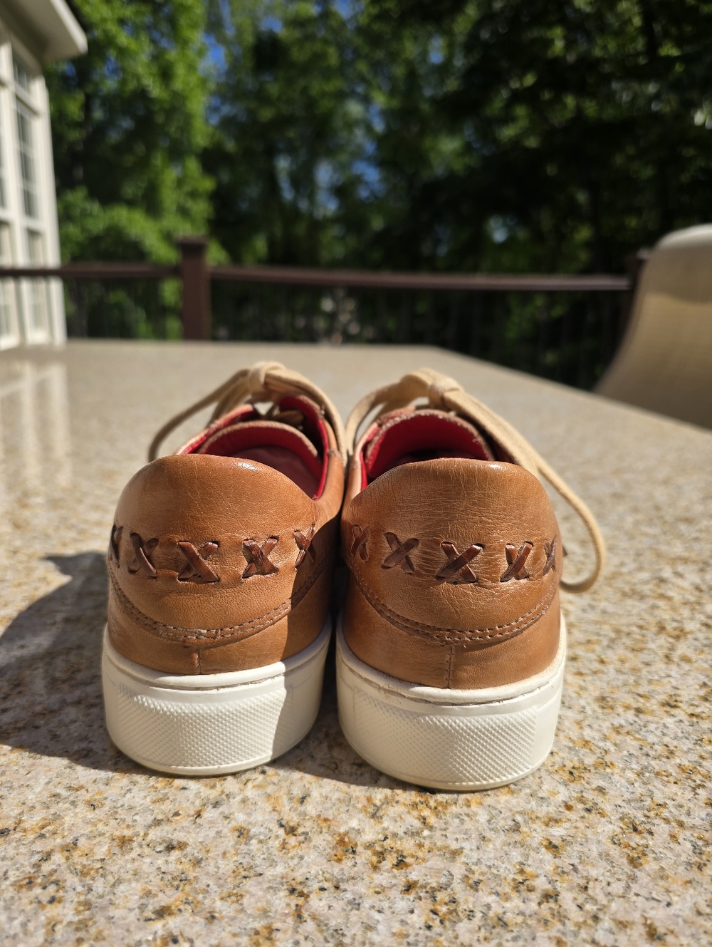 BED|STU Women's AZELI Tan Leather Sneakers with Red Lining - ONLY WORN ONCE - Picture 6 of 10